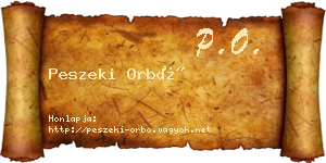 Peszeki Orbó névjegykártya